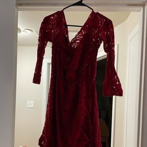 Red lace dress